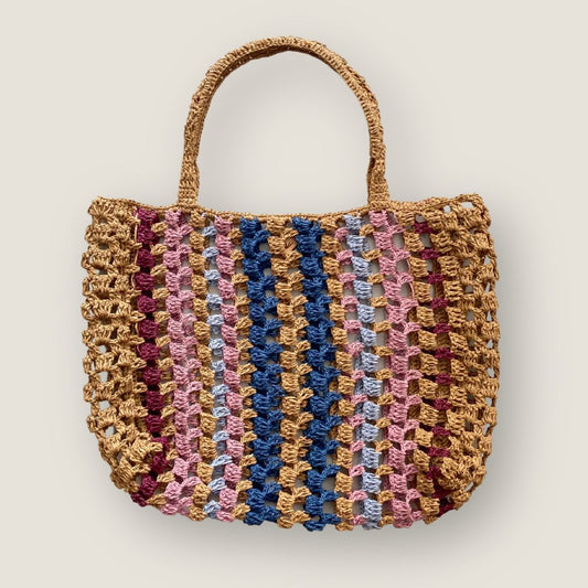 Raffia Versa Basket Coluniq 02 Tote Bag, Classic Boho Style, Crocheted From Raffia, Sustainable Handbag, Beach Bag, Gift For Her, Birthday Gift